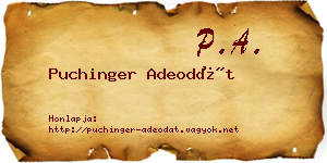 Puchinger Adeodát névjegykártya
