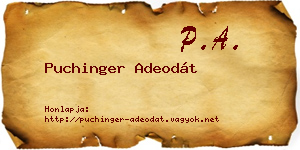 Puchinger Adeodát névjegykártya